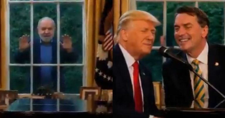 video:-eduardo-bolsonaro-publica-video-feito-por-ia-com-flavio-e-trump-tocando-musica-no-salao-oval