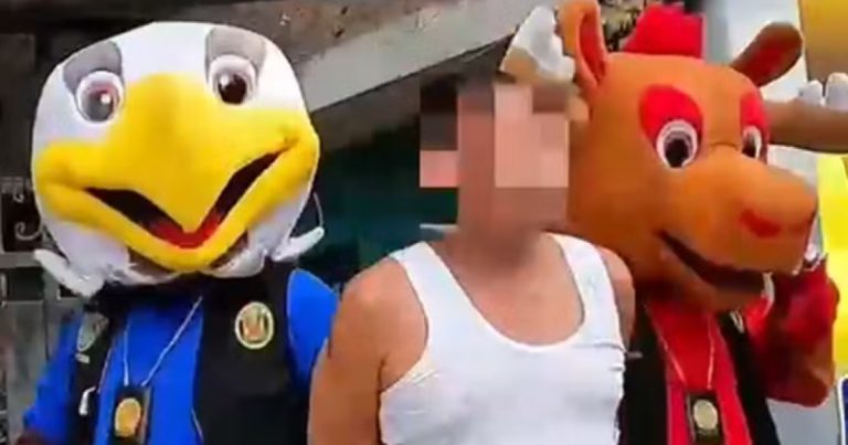 video:-policiais-usam-fantasias-de-mascotes-da-copa-do-mundo-para-prender-suspeito-de-trafico-no-peru