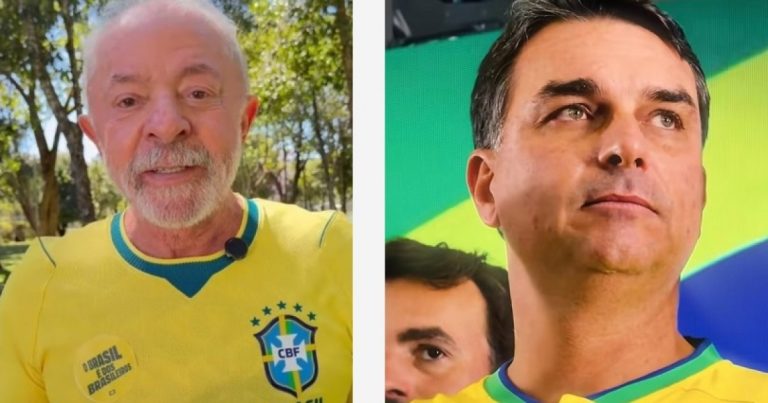 lula-pede-que-selecao-jogue-com-garra-e-chute-a-gol;-flavio-diz-que-petista-so-usa-camisa-do-brasil-em-eleicao-e-copa